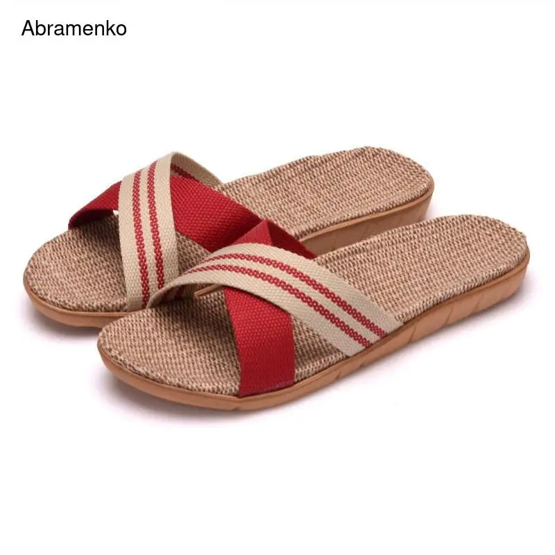Women Summer Slippers Shoes Anti-slip Linen Home Indoor Summer Open Toe Flats Shoes Slippers Female Colorful Shoes Size 35-40
Women Summer Slippers Shoes Anti-slip Linen Home Indoor Summer Open Toe Flats Shoes Slippers Female Colorful Shoes Size 35-40
