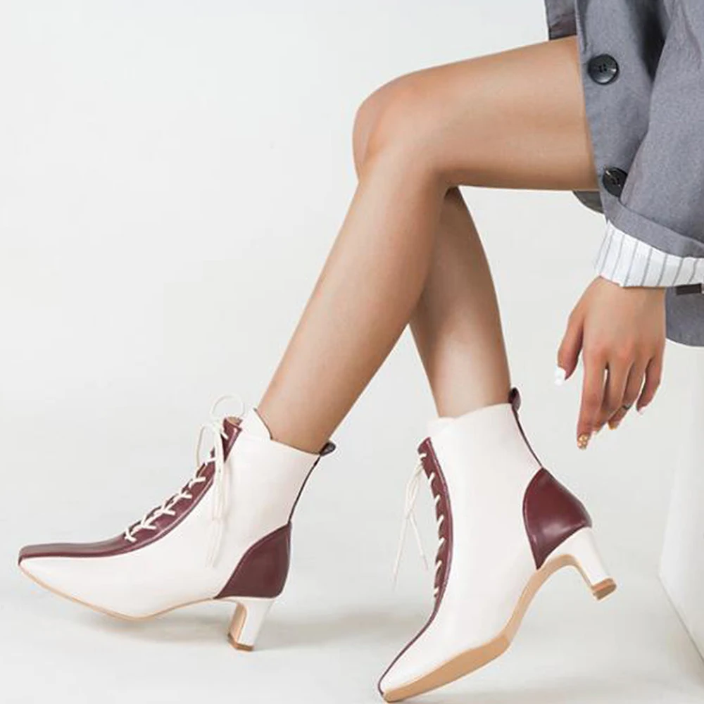 New Square head short boots for women winter fashion Mixed colors Lace up women boots high heeled boots botas de mujer ay69
New Square head short boots for women winter fashion Mixed colors Lace up women boots high heeled boots botas de mujer ay69