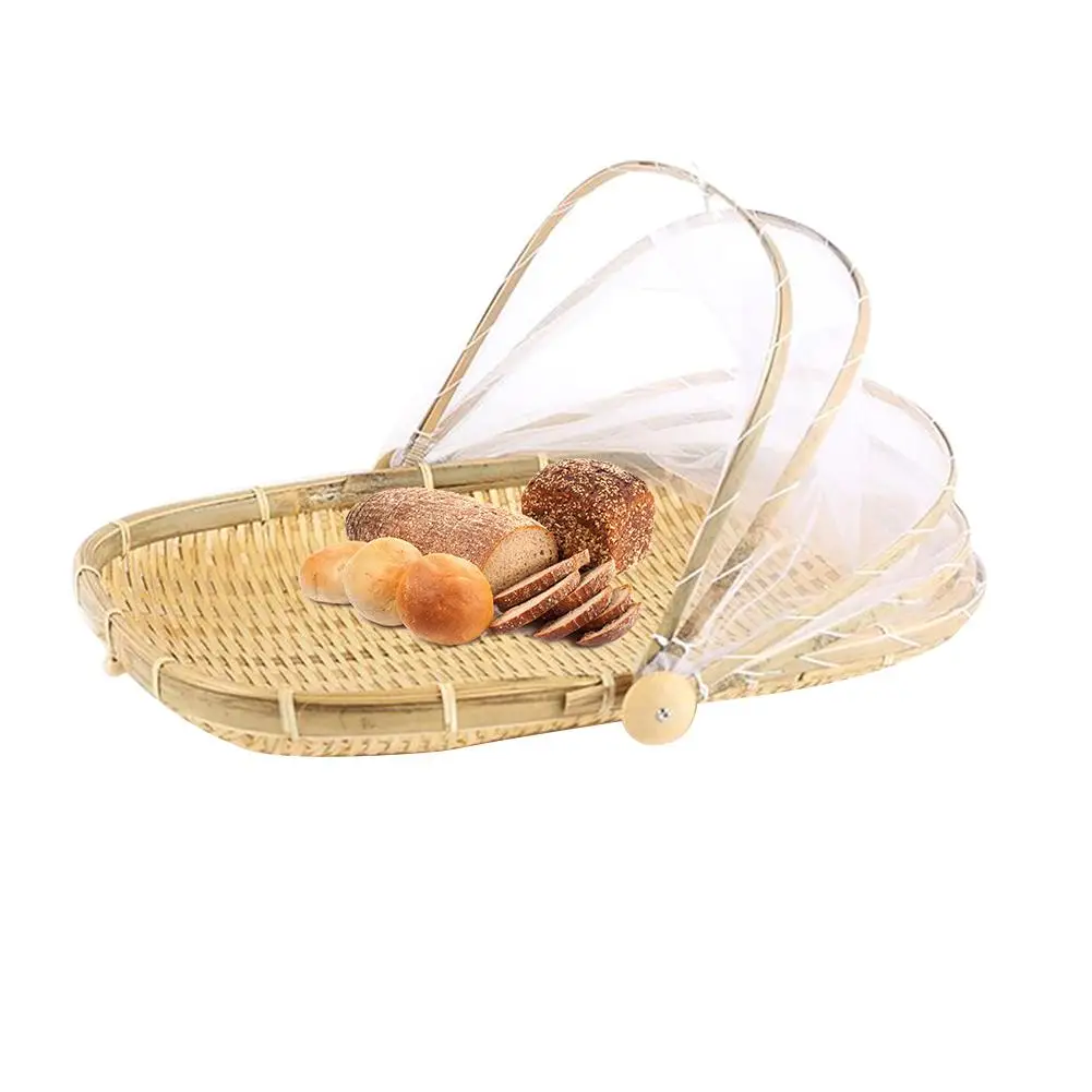Hand-Woven Bug- Proof Basket Dustproof Sun Basket Handmade Fruit Vegetable Bread Cover Picnic Basket With Gauze
Hand-Woven Bug- Proof Basket Dustproof Sun Basket Handmade Fruit Vegetable Bread Cover Picnic Basket With Gauze