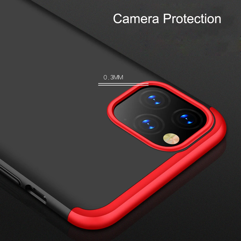 Для iPhone 11 Pro Max ударопрочный армированный Жесткий Тонкий чехол на 360 ° + пленка для