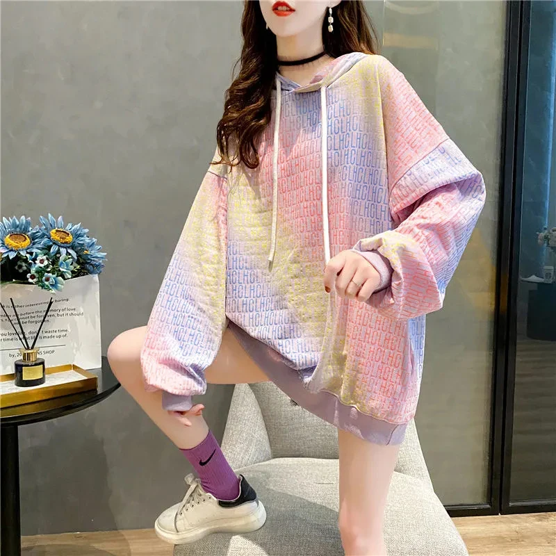 Rainbow Hoodie Girl Sweet Super Dalian Hoodie Women Harajuku High Street Korean Pullover Women 2021 New Gradient Color Sweater
Rainbow Hoodie Girl Sweet Super Dalian Hoodie Women Harajuku High Street Korean Pullover Women 2021 New Gradient Color Sweater