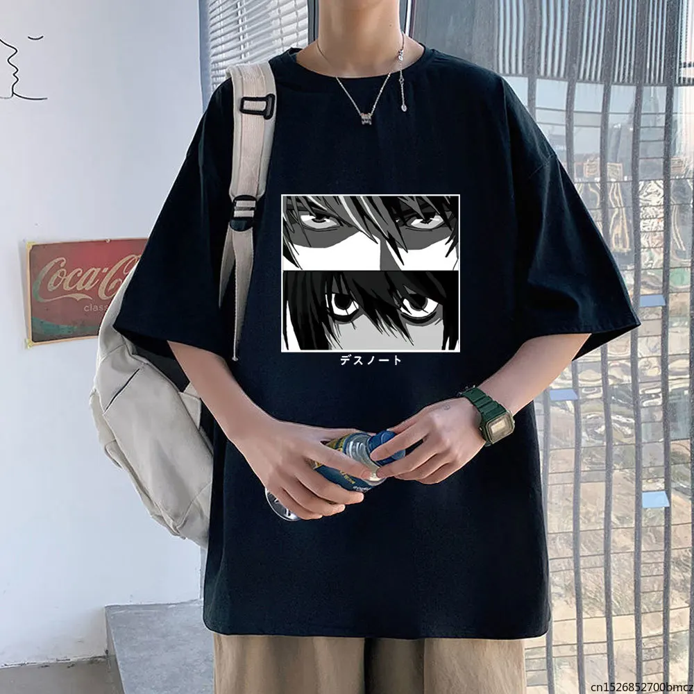 Summer Couple Short Sleeve Death Note Tshirt Kira Lawliet Eyes Anime Print Harajuku Street Streetwear 
Summer Couple Short Sleeve Death Note Tshirt Kira Lawliet Eyes Anime Print Harajuku Street Streetwear