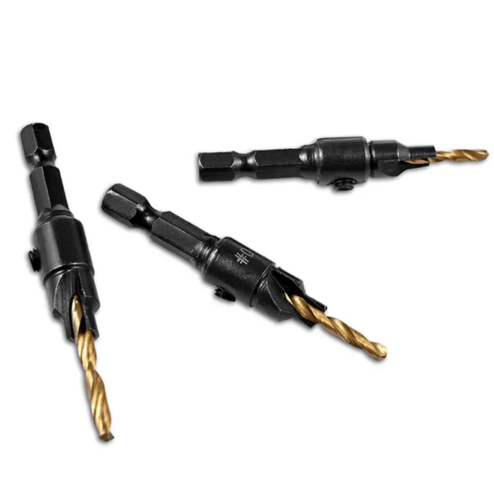 6PCS Hex Shank Countersink Drill Screw Pilot Holes Drilling Set Kit Woodworking Bits Screw Size #5 #6 #8 #10 #12 with Wrench
6PCS Hex Shank Countersink Drill Screw Pilot Holes Drilling Set Kit Woodworking Bits Screw Size #5 #6 #8 #10 #12 with Wrench