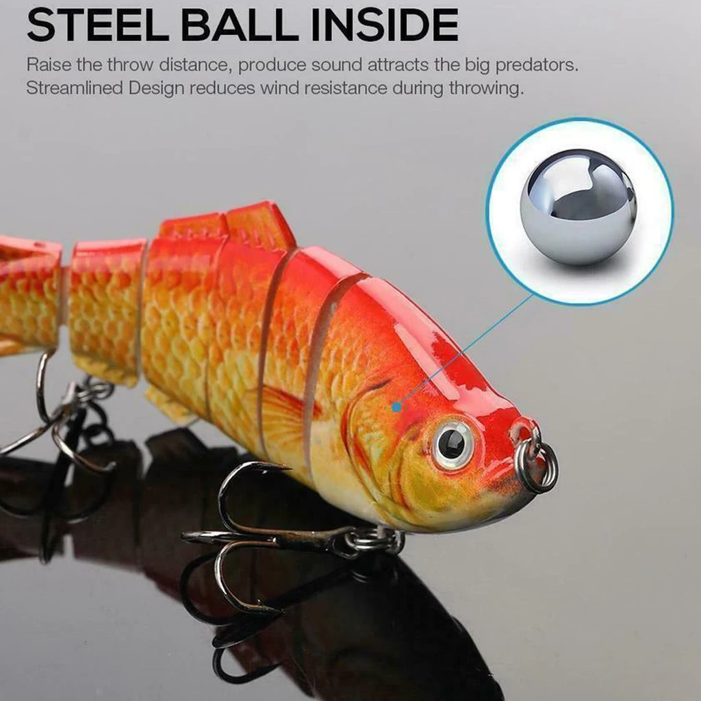 5 Pcs Artificial Bionic Fish Baits, 6-Joint Body Realistic Swimbaits Lures Great Fishing Kits Sets
5 Pcs Artificial Bionic Fish Baits, 6-Joint Body Realistic Swimbaits Lures Great Fishing Kits Sets