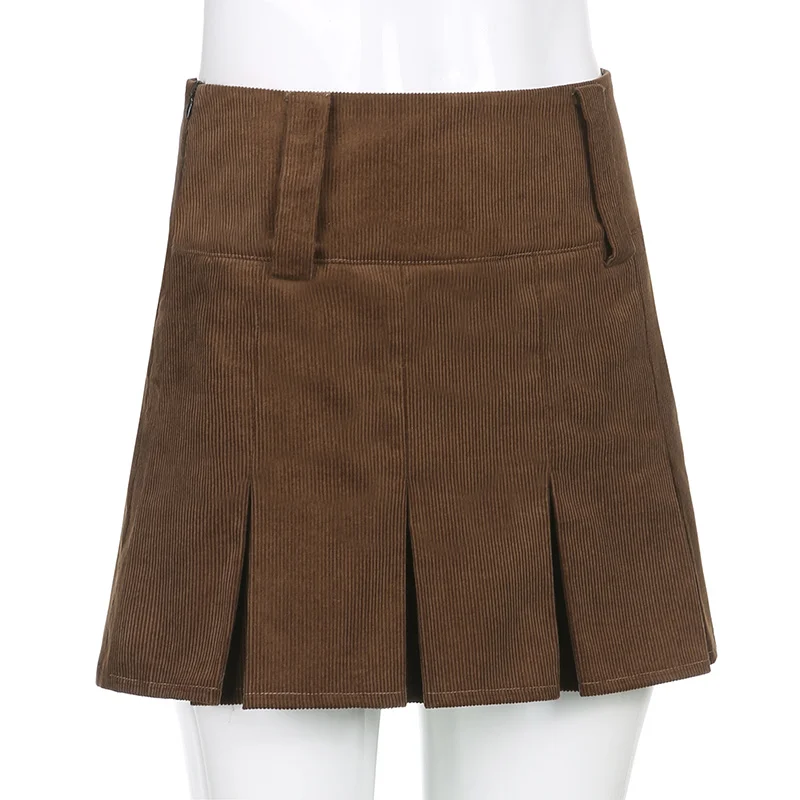 Brown Vintage Corduroy Pleated Skirts Womens 90s Y2K Aesthetic School Girl Mini Skirt High Waist Cute Kawaii Clothes
Brown Vintage Corduroy Pleated Skirts Womens 90s Y2K Aesthetic School Girl Mini Skirt High Waist Cute Kawaii Clothes