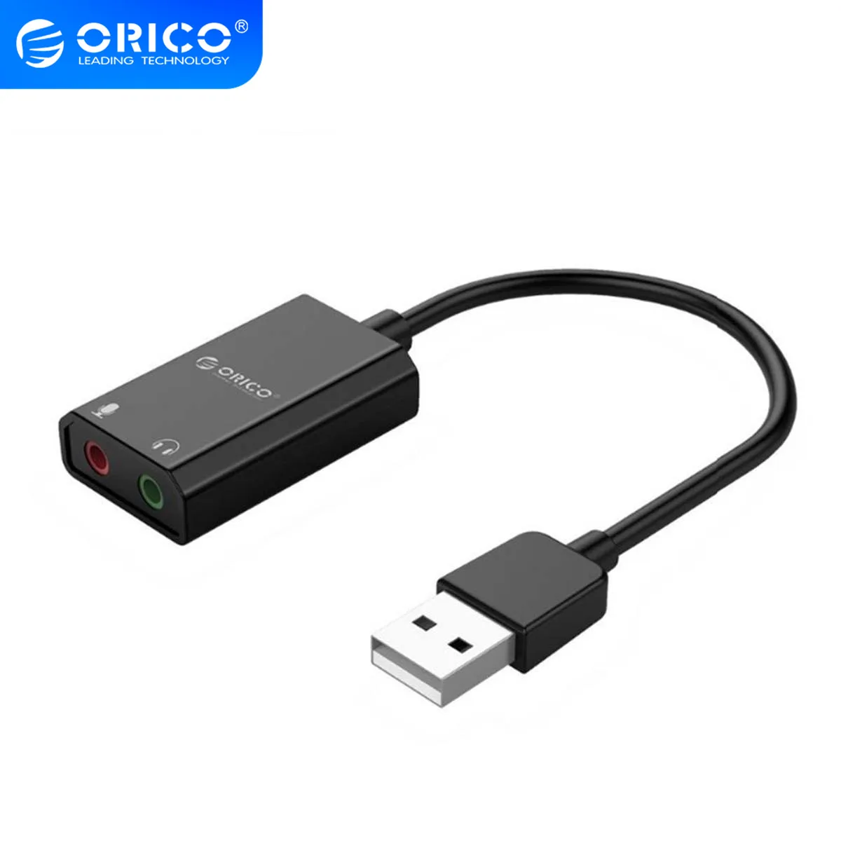 Внешняя звуковая карта ORICO USB с портом для гарнитуры + 1 разъем микрофона 3 5 мм