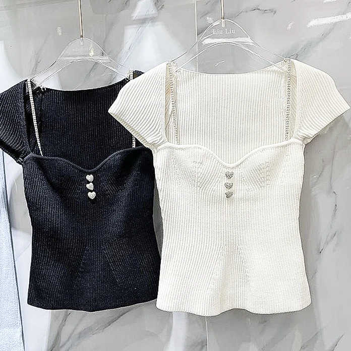 Summer new collarbone hand-studded love diamond chain slim fashion Joker sweater women
Summer new collarbone hand-studded love diamond chain slim fashion Joker sweater women