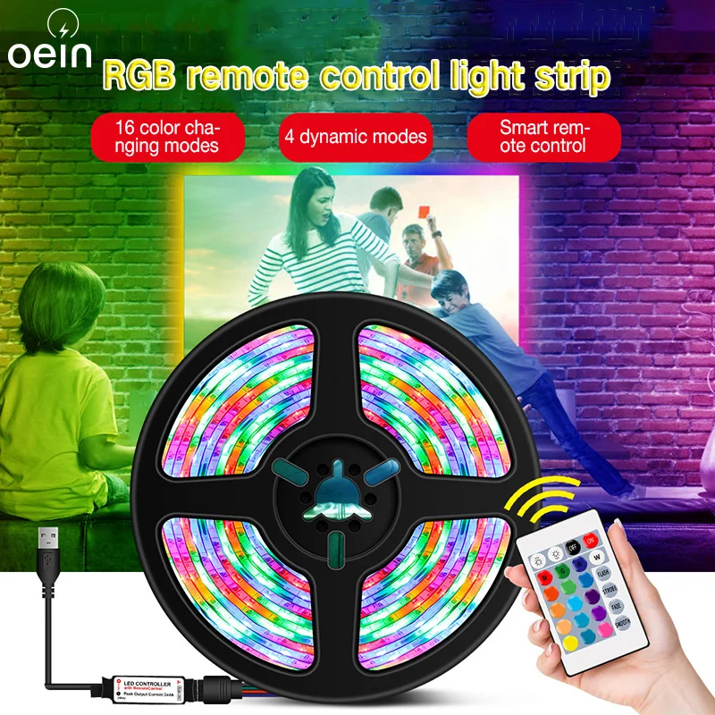 LED Strip 16 Color Remote Control SMD 2835 RGB Waterproof USB Light Strip 1M 2M 3M 5M Symphony Neon Decorative Color Light
LED Strip 16 Color Remote Control SMD 2835 RGB Waterproof USB Light Strip 1M 2M 3M 5M Symphony Neon Decorative Color Light