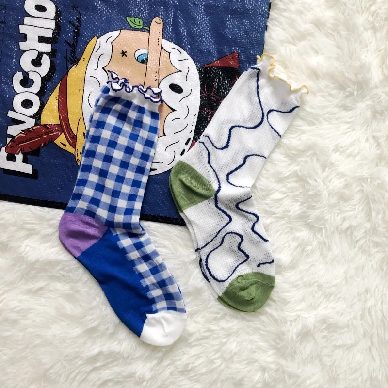 Japanese Literature Maiden Frilly Socks Plaid Clouds Clashing Colors Cute Socks Cotton Breathable Cozy Women Socks Preppy Style
Japanese Literature Maiden Frilly Socks Plaid Clouds Clashing Colors Cute Socks Cotton Breathable Cozy Women Socks Preppy Style