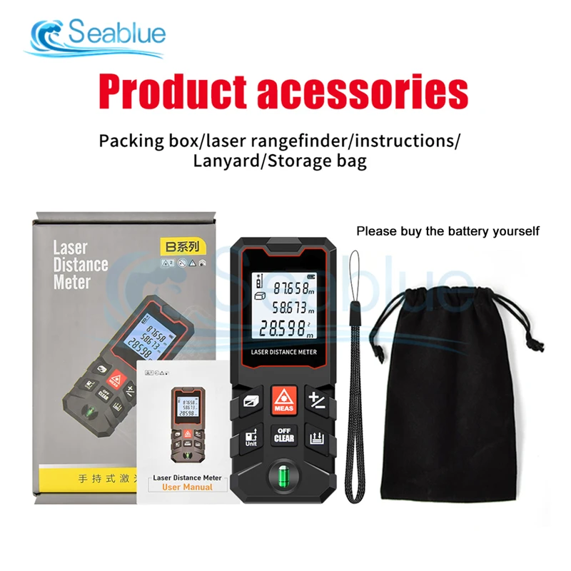 ANENG 1 Set HD LCD display Handheld Laser Rangefinder Distance Meter 40M 60M 80M 100M Building Gauge Rangefinder Test Tools
ANENG 1 Set HD LCD display Handheld Laser Rangefinder Distance Meter 40M 60M 80M 100M Building Gauge Rangefinder Test Tools