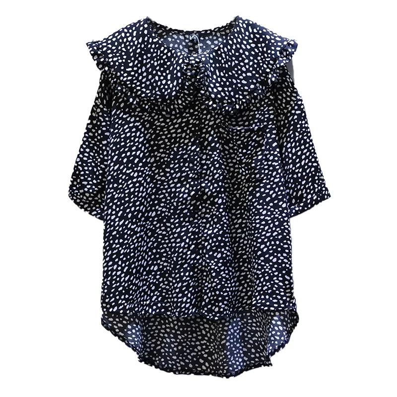 IEQJ 2021 Summer New Style Korean Casual Doll Collar Temperament Spot Printing Pattern Loose Big Size Cardigan Shirt 3F0637 
IEQJ 2021 Summer New Style Korean Casual Doll Collar Temperament Spot Printing Pattern Loose Big Size Cardigan Shirt 3F0637