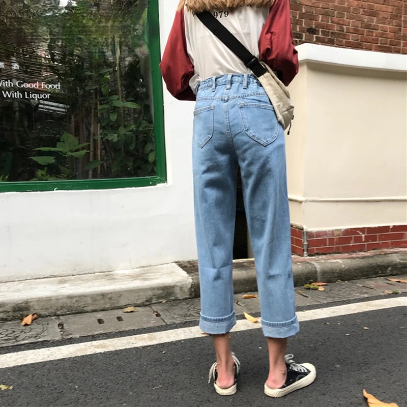 Jeans Women Denim New Chic Solid Simple High Waist Straight Zipper All-match Womens Korean Style Loose Fashion Students Daily
Jeans Women Denim New Chic Solid Simple High Waist Straight Zipper All-match Womens Korean Style Loose Fashion Students Daily