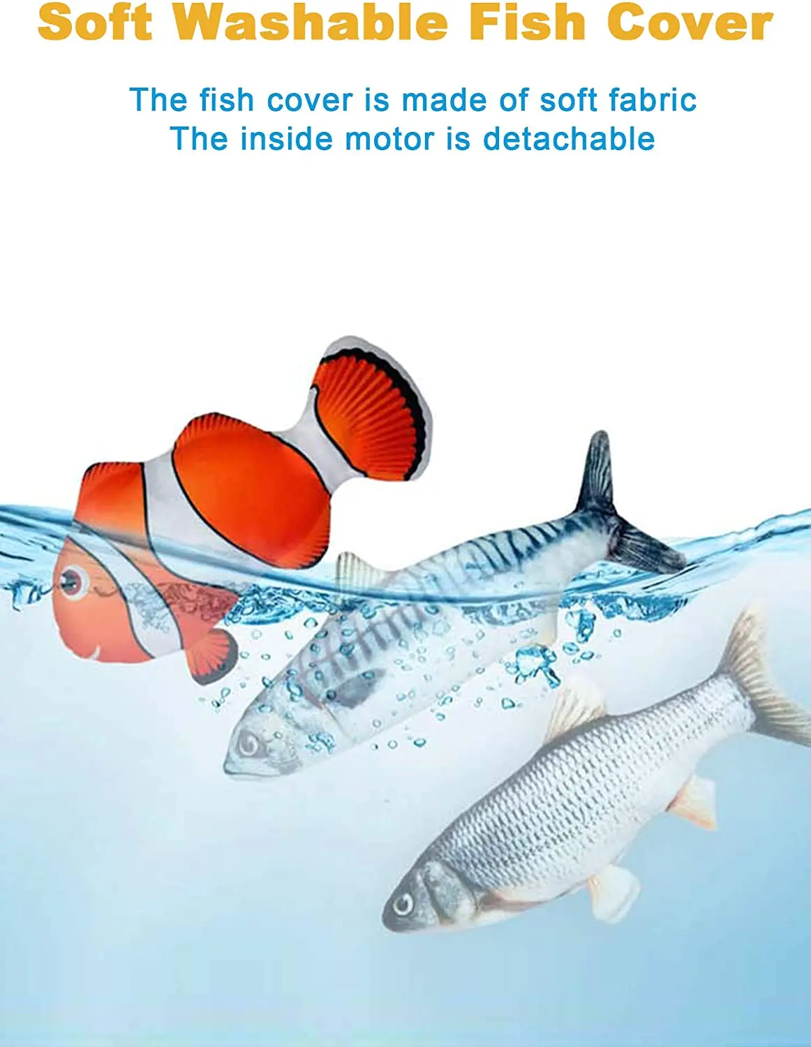 Electric fish 10.5 inches (approximately 26.7 cm), mobile cat kicking fish toy, soft fish animal toy, suitable for small dogs
Electric fish 10.5 inches (approximately 26.7 cm), mobile cat kicking fish toy, soft fish animal toy, suitable for small dogs