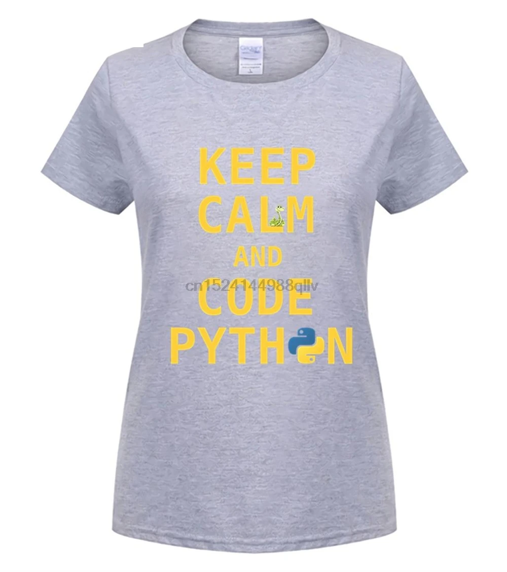 Забавная футболка программиста Keep Calm and Code pyton Классическая японского аниме 80s с