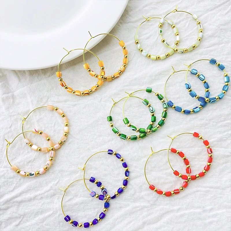 Bohemian Natural Shell Earrings For Women Big Gold Alloy Hoop Earring Korean Fashion Handmade Personalized Wedding Jewelry Gift
Bohemian Natural Shell Earrings For Women Big Gold Alloy Hoop Earring Korean Fashion Handmade Personalized Wedding Jewelry Gift