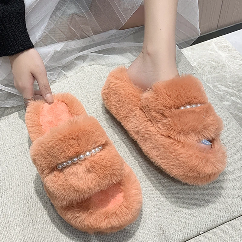 New Women Fur Slippers Thick Bottom 5cm Fashion Beaded Design Autumn Winter Cute Home Warm Luxurious Open Toe Platform Slippers
New Women Fur Slippers Thick Bottom 5cm Fashion Beaded Design Autumn Winter Cute Home Warm Luxurious Open Toe Platform Slippers