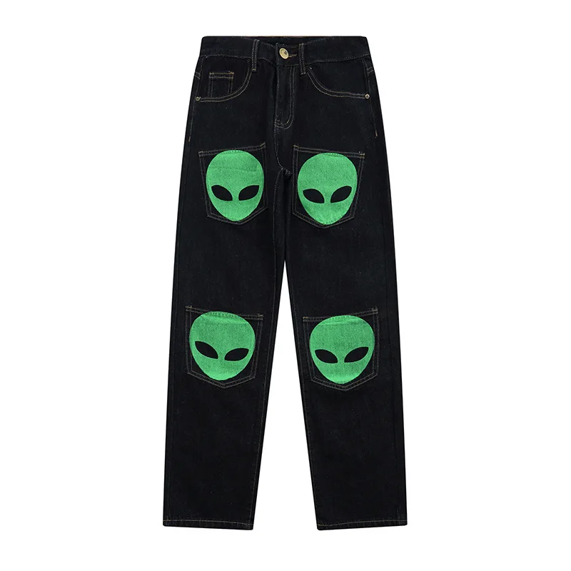 2021 Cartoon Alien Avatar Print Black Straight Oversized Men Denim Trousers Preppy Style Casual Punk Jeans Pants Pantalon Homme
2021 Cartoon Alien Avatar Print Black Straight Oversized Men Denim Trousers Preppy Style Casual Punk Jeans Pants Pantalon Homme
