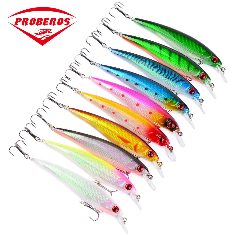 1 шт. Minnow приманки для ловли рыбы 110mm/13 8g жесткая приманка воблер Crankbait 3D глаза