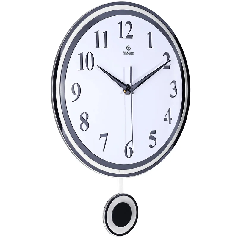 Современные классические черные и белые модные настенные часы с арабскими