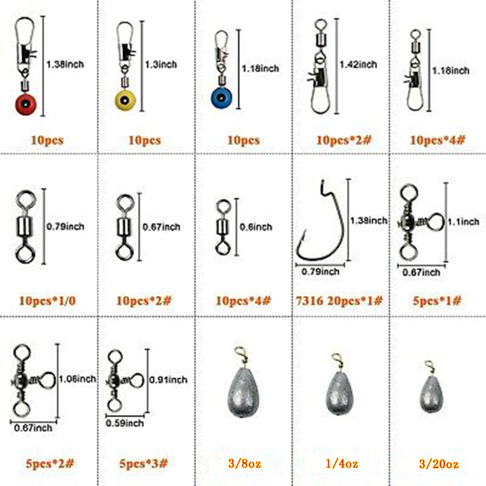 160PCS Portable Fishing Accessories Set Jig Hooks Sinker Swivel Bead Fish Terminal Tackle Waterproof Fishing Tools
160PCS Portable Fishing Accessories Set Jig Hooks Sinker Swivel Bead Fish Terminal Tackle Waterproof Fishing Tools