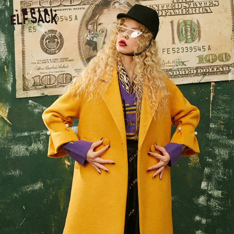 ELFSACK US FBA Local Delivery Solid Straight Double Breasted Wool Coats Women 2020 Winter Korean Ladies Warmness Outwear
ELFSACK US FBA Local Delivery Solid Straight Double Breasted Wool Coats Women 2020 Winter Korean Ladies Warmness Outwear