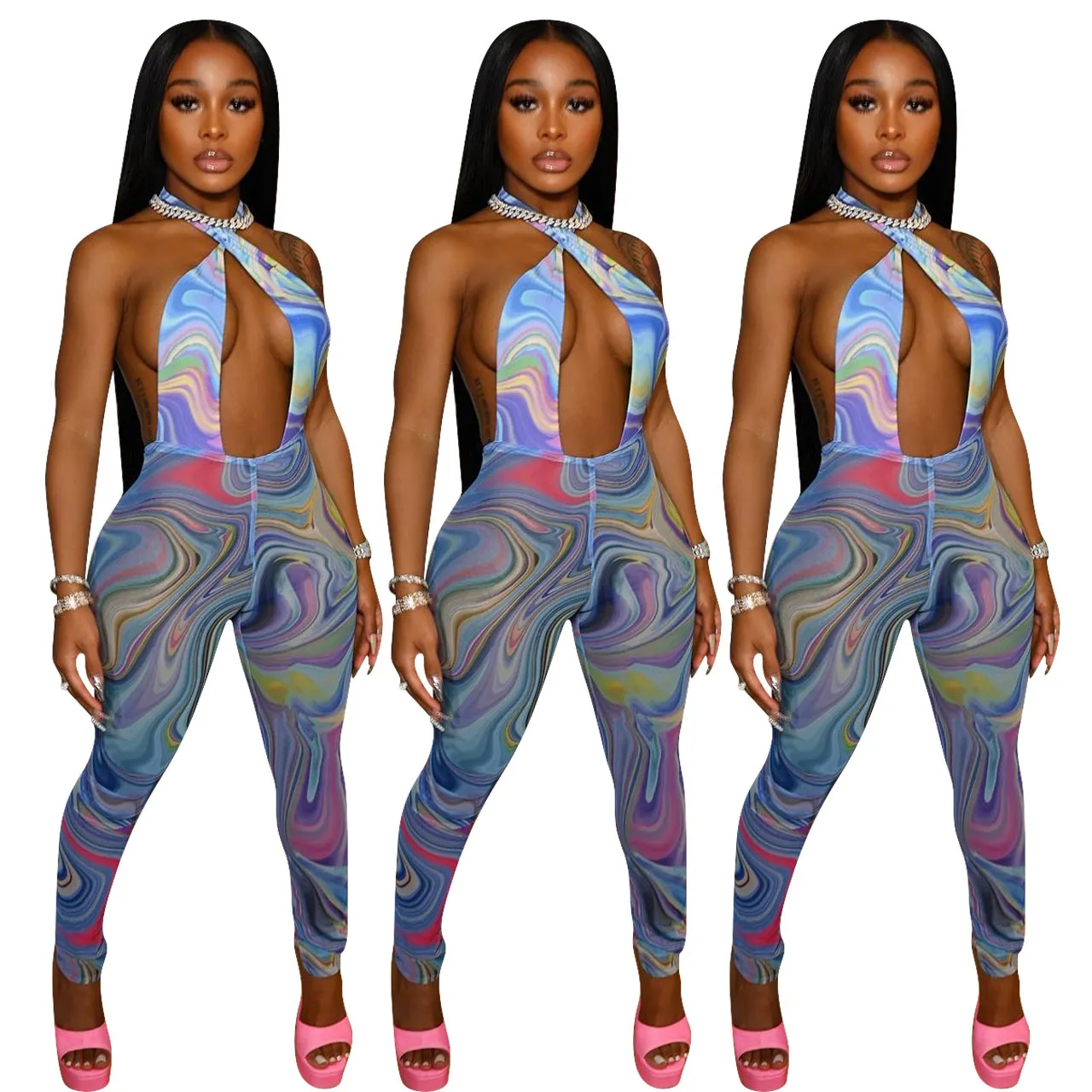 Print Cut Out Bodycon Jumpsuit Off Shoulder Outfits for Women Sexy Summer Clothes Backless Night Club Rompers
Print Cut Out Bodycon Jumpsuit Off Shoulder Outfits for Women Sexy Summer Clothes Backless Night Club Rompers