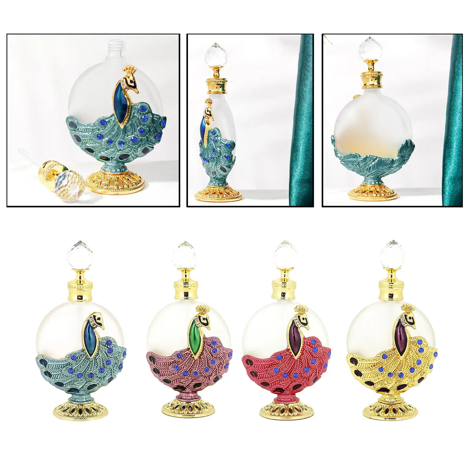 1oz (30ml) Empty Refillable Mini Glass Perfume Bottle Peacock Style, Excellent for Travel, Conveniently Fits in Your Purse
1oz (30ml) Empty Refillable Mini Glass Perfume Bottle Peacock Style, Excellent for Travel, Conveniently Fits in Your Purse
