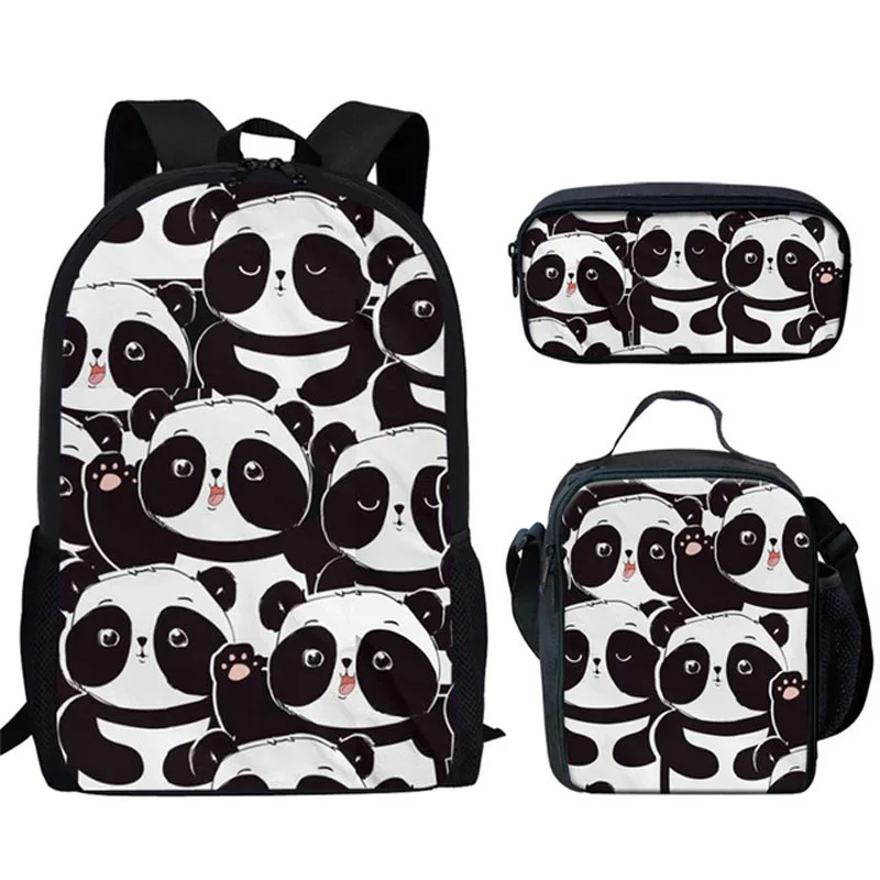 

Школьные ранцы для девочек и мальчиков-подростков, вместительные Детские рюкзаки для кампуса с мультипликационным принтом панды