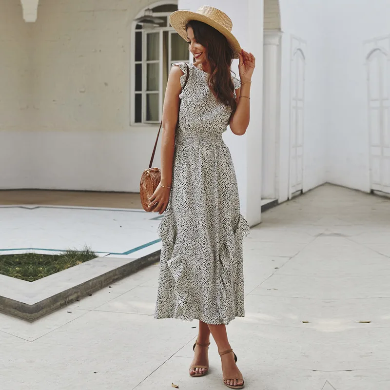 2021 New Ladies Elegant Spring Summer Ruffles Print Dress Women Butterfly Sleeve Casual High Waist O-neck Dress
2021 New Ladies Elegant Spring Summer Ruffles Print Dress Women Butterfly Sleeve Casual High Waist O-neck Dress