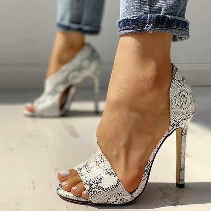 Summer Snake Print High Heel Sandals Women Sexy Open-toed Dress Shoes Ladies Party Striptease Shoe New Arrival 2021Zapatos Mujer
Summer Snake Print High Heel Sandals Women Sexy Open-toed Dress Shoes Ladies Party Striptease Shoe New Arrival 2021Zapatos Mujer