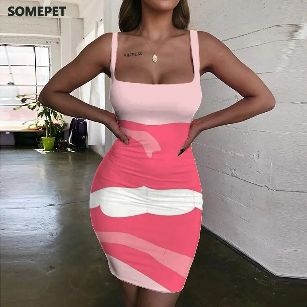 SOMEPET Lips Dress Women Pink Ladies Dresses Sexy 3d Print Romantic Bodycon Dress Womens Clothing Club Vintage Beach Fashion
SOMEPET Lips Dress Women Pink Ladies Dresses Sexy 3d Print Romantic Bodycon Dress Womens Clothing Club Vintage Beach Fashion