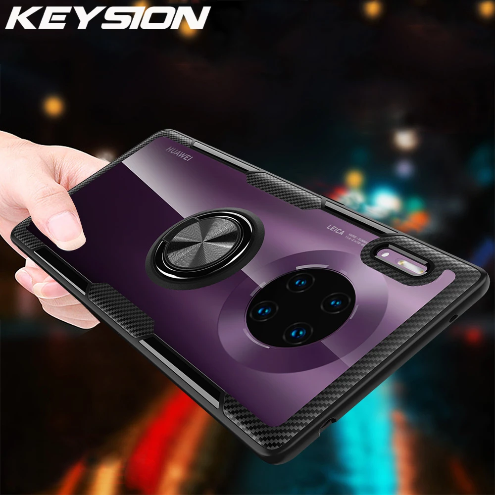 Магнитный автомобильный чехол KEYSION с кольцом держателем для Huawei Mate 30 Pro 20 Lite 20X