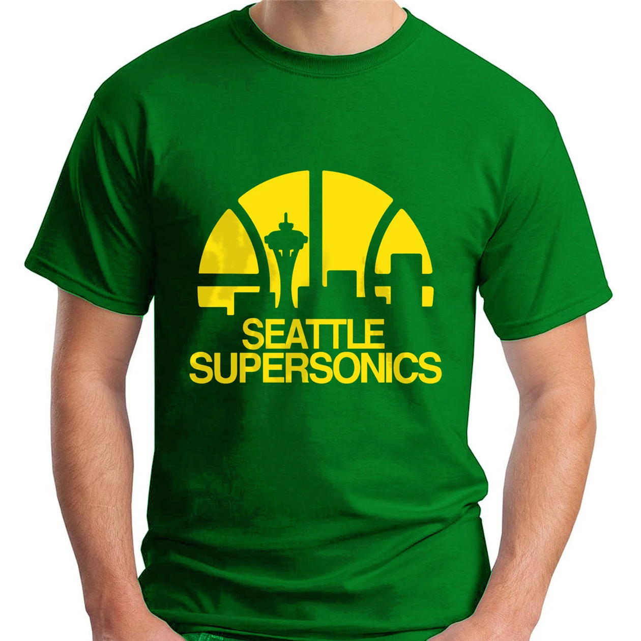 Новый Сиэтл SUPERSONICS баскетбольный клуб мужские зеленые Топы Футболка Размер S 3XL