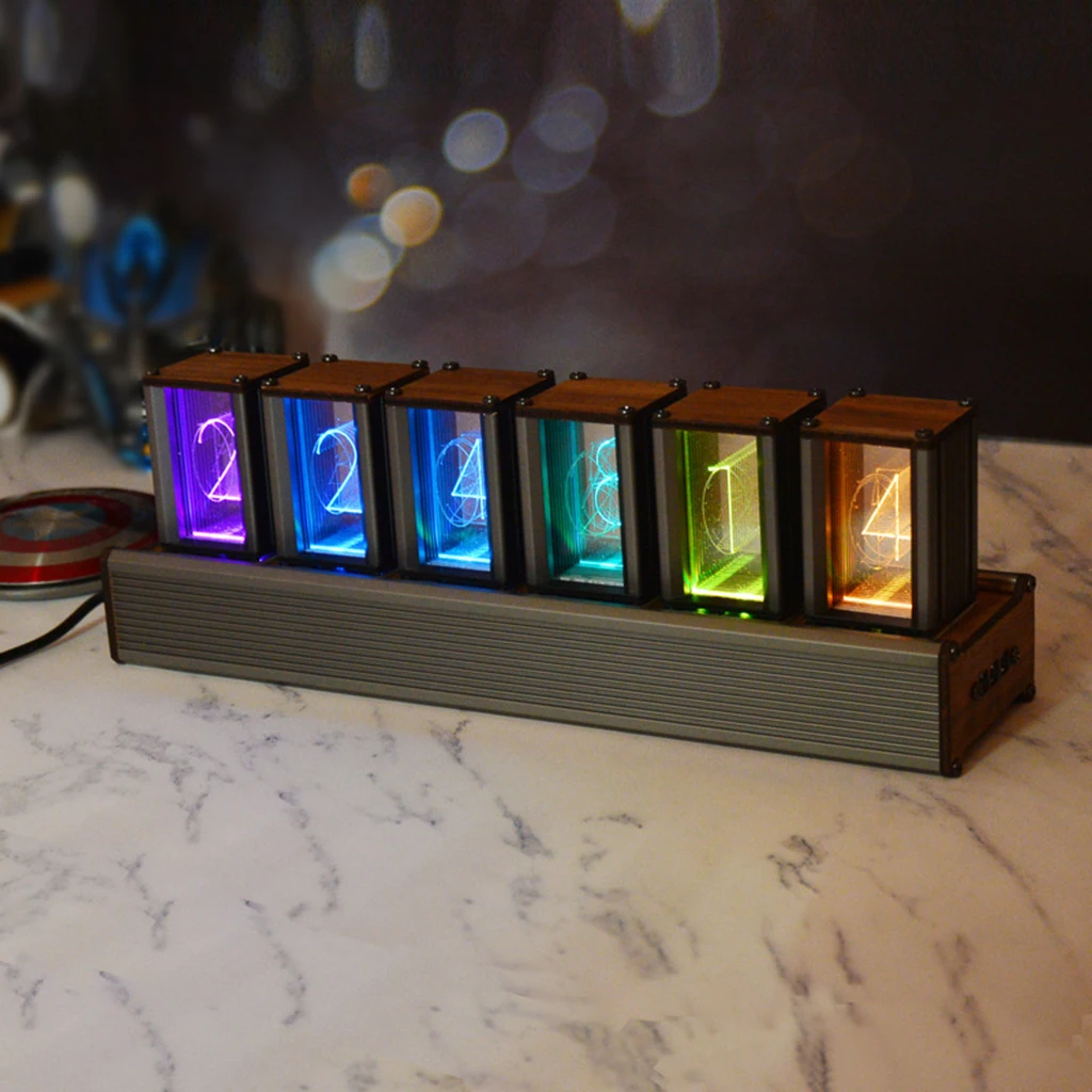 6 цифр Русалка труб часы настольной лампы RGB светодиодный аналоговые часы свечение трубки деревянное основание
6 цифр Русалка труб часы настольной лампы RGB светодиодный аналоговые часы свечение трубки деревянное основание