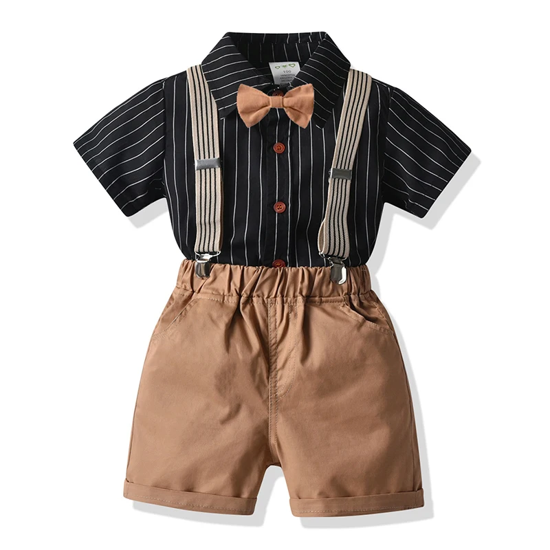 Summer Children Boys Gentleman Clothing Sets Toddler Boy Short Sleeve Bowtie Shirts+Suspenders Shorts 2Pcs Formal Sui
Summer Children Boys Gentleman Clothing Sets Toddler Boy Short Sleeve Bowtie Shirts+Suspenders Shorts 2Pcs Formal Sui