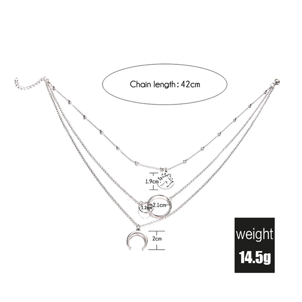 3 Pcs/Set Women Fashion Retro Moon World Map Circle Pendant Multilayer Silver Color Necklace Party Charm Jewelry Gifts
3 Pcs/Set Women Fashion Retro Moon World Map Circle Pendant Multilayer Silver Color Necklace Party Charm Jewelry Gifts
