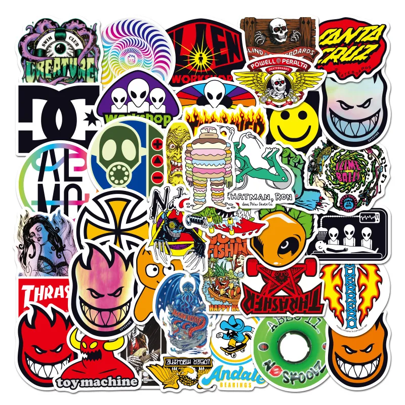50Pcs Classic Skateboard Brand Logo Graffiti Stickers Waterproof Decals DIY Laptop Notebook Luggage Guitar Fridge Car Phone Cup
50Pcs Classic Skateboard Brand Logo Graffiti Stickers Waterproof Decals DIY Laptop Notebook Luggage Guitar Fridge Car Phone Cup