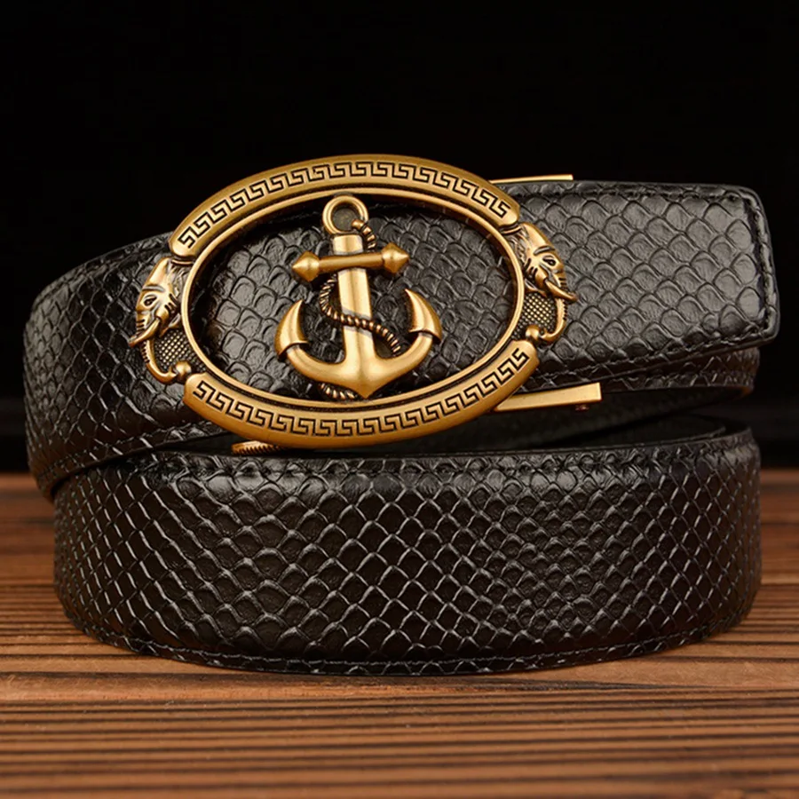 Designer Belts for Men's Trending Anchor Automatic Buckle Waist Belt Cowskin Genuine Leather for Jeans
Designer Belts for Men's Trending Anchor Automatic Buckle Waist Belt Cowskin Genuine Leather for Jeans