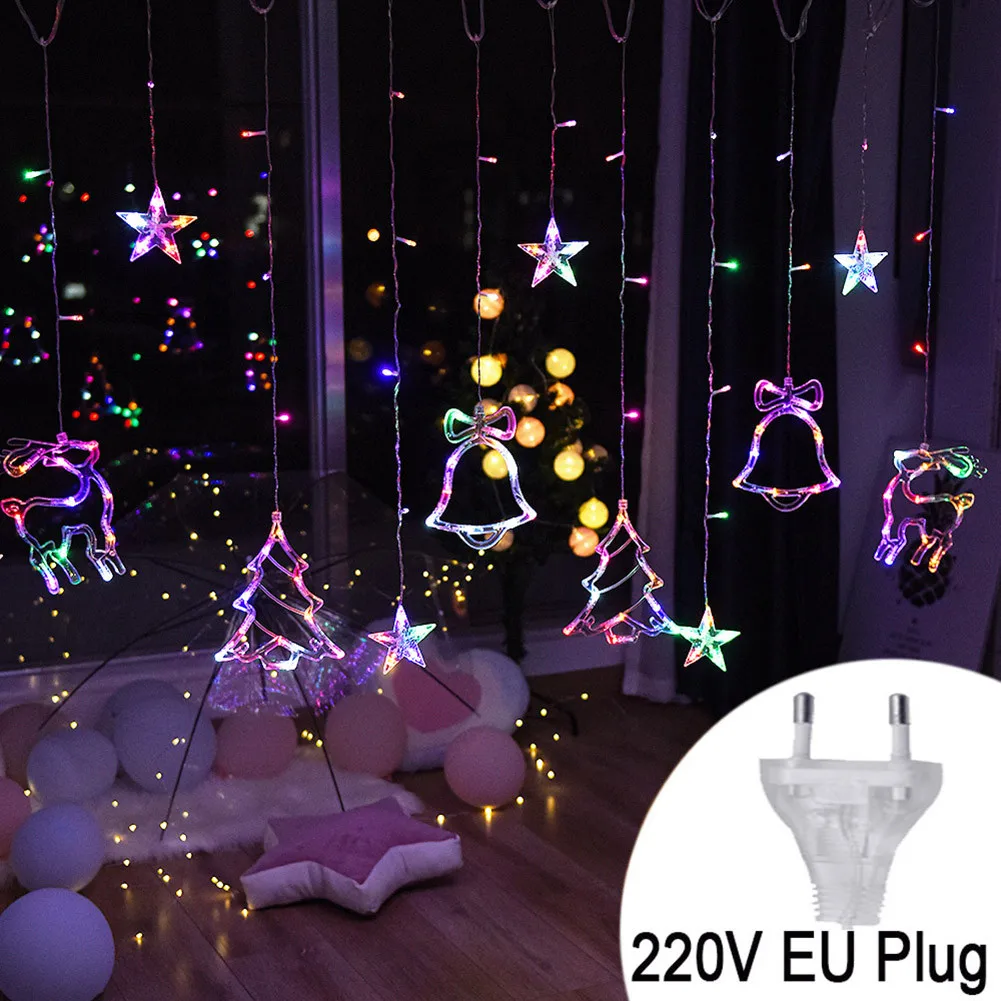 Christmas Curtain String Lights LED Elk Deer Bells Garland Fairy Light Outdoor Holiday Wedding Party Decoration Lamp String Gift
Christmas Curtain String Lights LED Elk Deer Bells Garland Fairy Light Outdoor Holiday Wedding Party Decoration Lamp String Gift