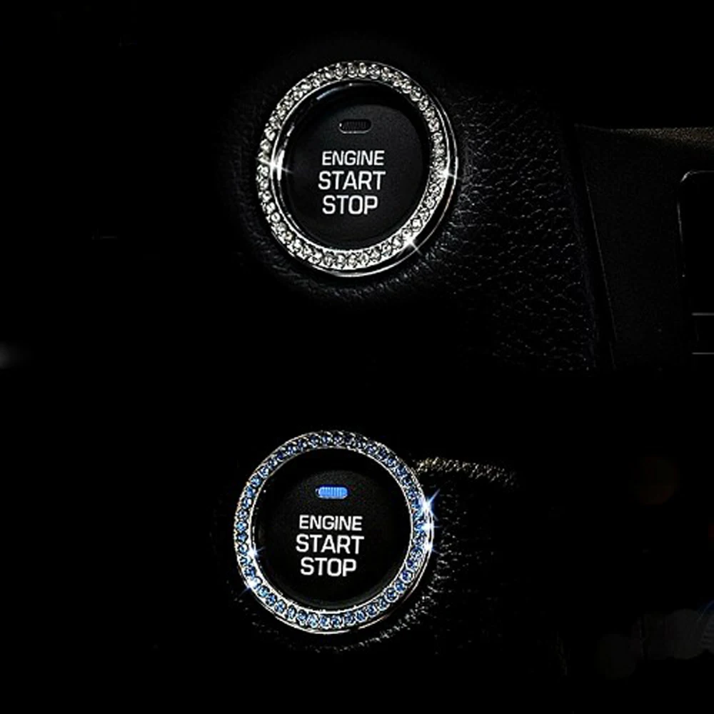 Кристальный автомобильный двигатель старт Стоп ключ зажигания кольцо для focus mondeo