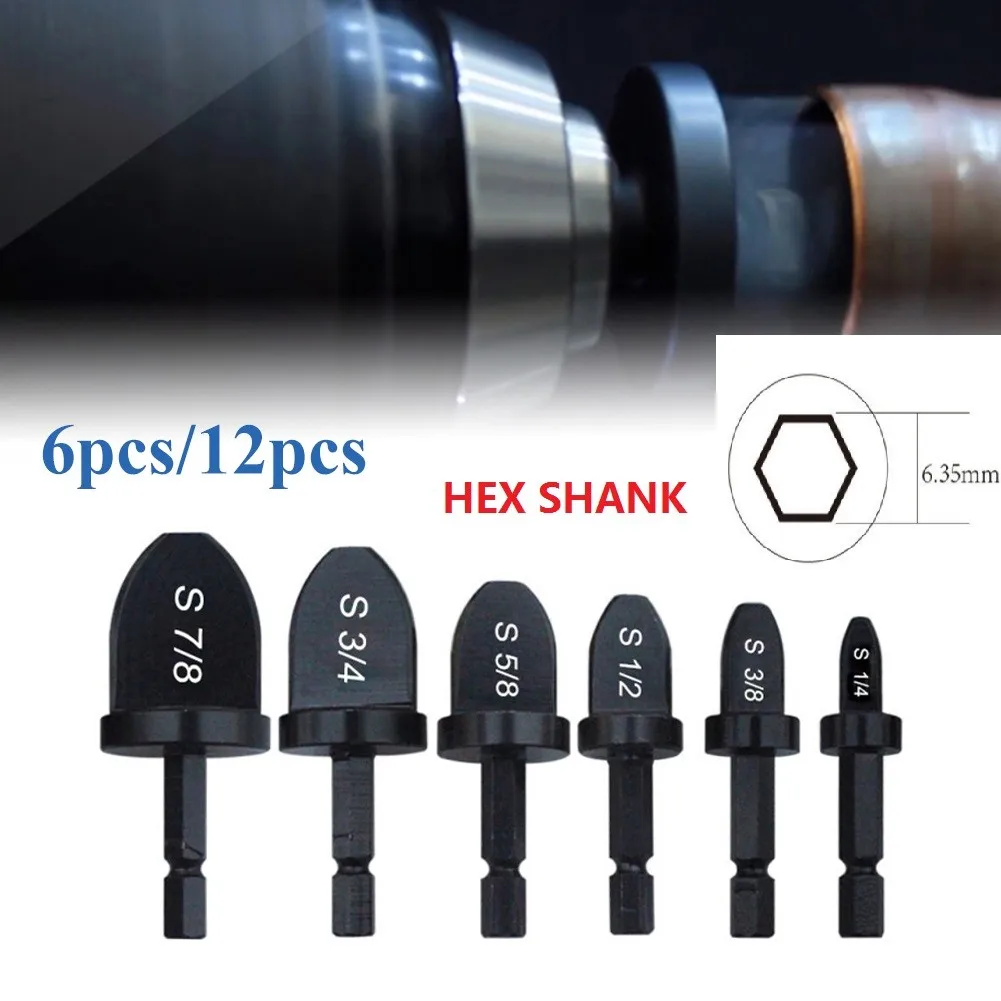 6/12Pcs Handle Air Conditioner Copper Pipe Swaging Tool Tube Drill Bit Repairing Set 1/4 3/8 1/2 5/8 3/4 7/8 Bit HEX Shank 6.35
6/12Pcs Handle Air Conditioner Copper Pipe Swaging Tool Tube Drill Bit Repairing Set 1/4 3/8 1/2 5/8 3/4 7/8 Bit HEX Shank 6.35