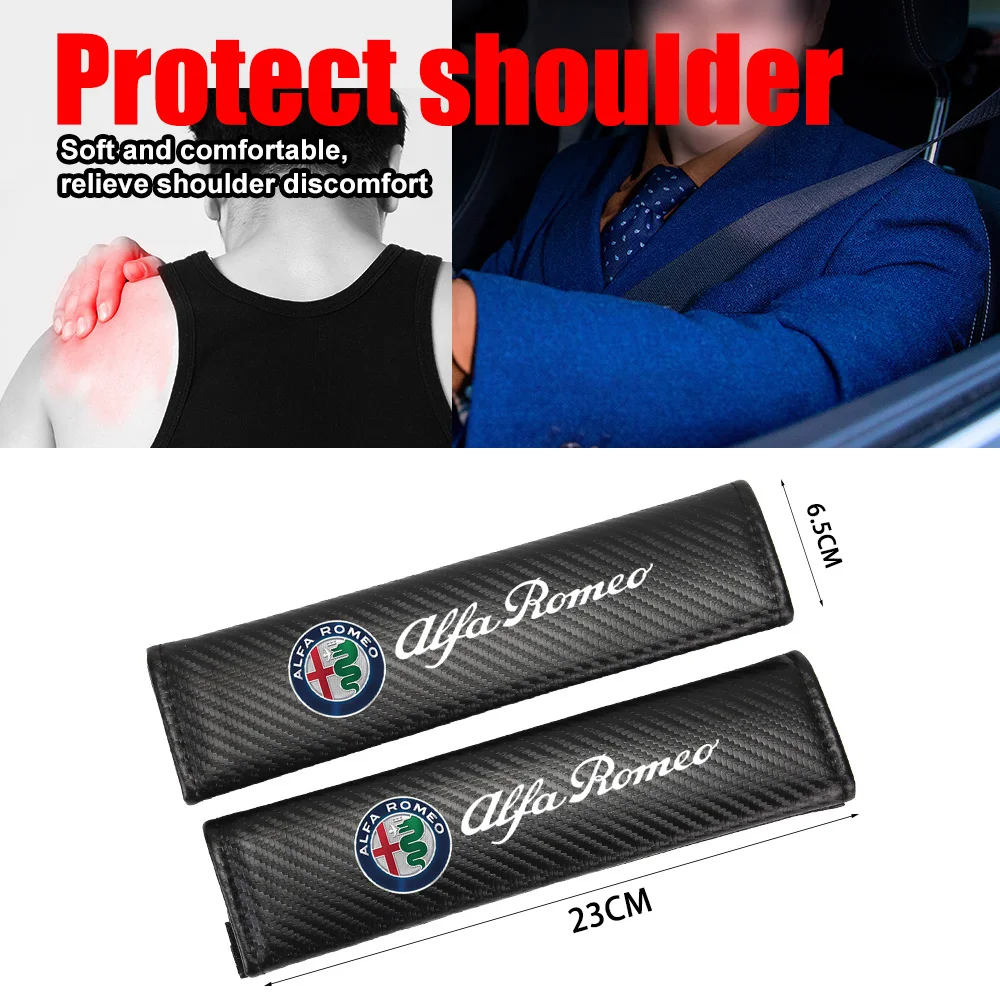 2pcs Carbon Fiber Car Seat Belt Shoulder Protection Cover For Alfa Romeo Giulia Stelvio Giulietta 159 147 156 166 Mito 
2pcs Carbon Fiber Car Seat Belt Shoulder Protection Cover For Alfa Romeo Giulia Stelvio Giulietta 159 147 156 166 Mito