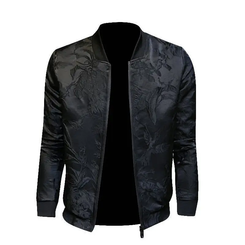 Men Slim Fit Sports Jacket Spring New Stand Collar Floral Black Outerwear High Street Short Zipper Casual Coat Plus Size 4XL
Men Slim Fit Sports Jacket Spring New Stand Collar Floral Black Outerwear High Street Short Zipper Casual Coat Plus Size 4XL