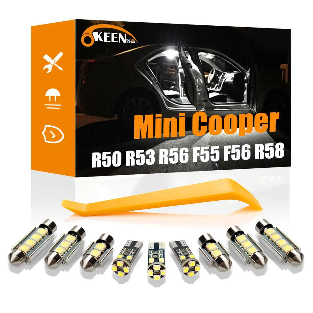 OKEEN For Mini Cooper R50 R53 R56 F55 F56 R58 F57 R57 R52 Clubman F54 R55 Roadster R59 F60 R60 LED Car Bulbs Interior Light Kit
OKEEN For Mini Cooper R50 R53 R56 F55 F56 R58 F57 R57 R52 Clubman F54 R55 Roadster R59 F60 R60 LED Car Bulbs Interior Light Kit