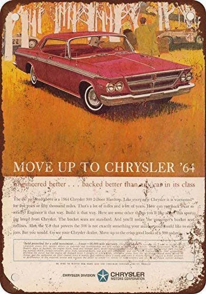Оловянная вывеска Chrysler, настенное украшение, винтажная алюминиевая металлическая вывеска в стиле ретро
Оловянная вывеска Chrysler, настенное украшение, винтажная алюминиевая металлическая вывеска в стиле ретро