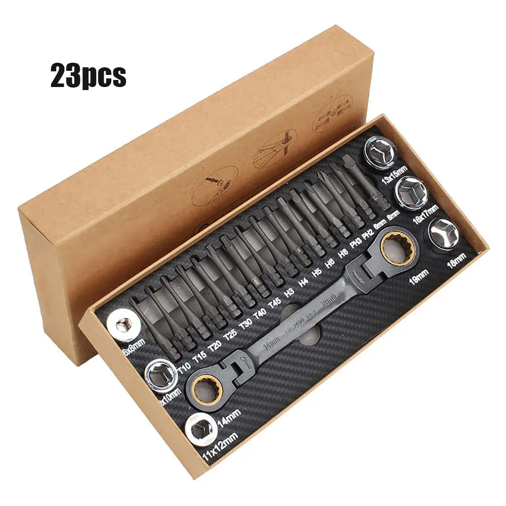 Multifunctional Ratcheting Socket Wrench Set Box End Wrench Metric With Adapter Socket Screwdriver Wrench Kit Garden Tool
Multifunctional Ratcheting Socket Wrench Set Box End Wrench Metric With Adapter Socket Screwdriver Wrench Kit Garden Tool