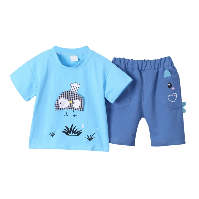 Летние комплекты детской одежды Baywell, топы с коротким рукавом и брюки, костюмы из двух предметов 
Летние комплекты детской одежды Baywell, топы с коротким рукавом и брюки, костюмы из двух предметов