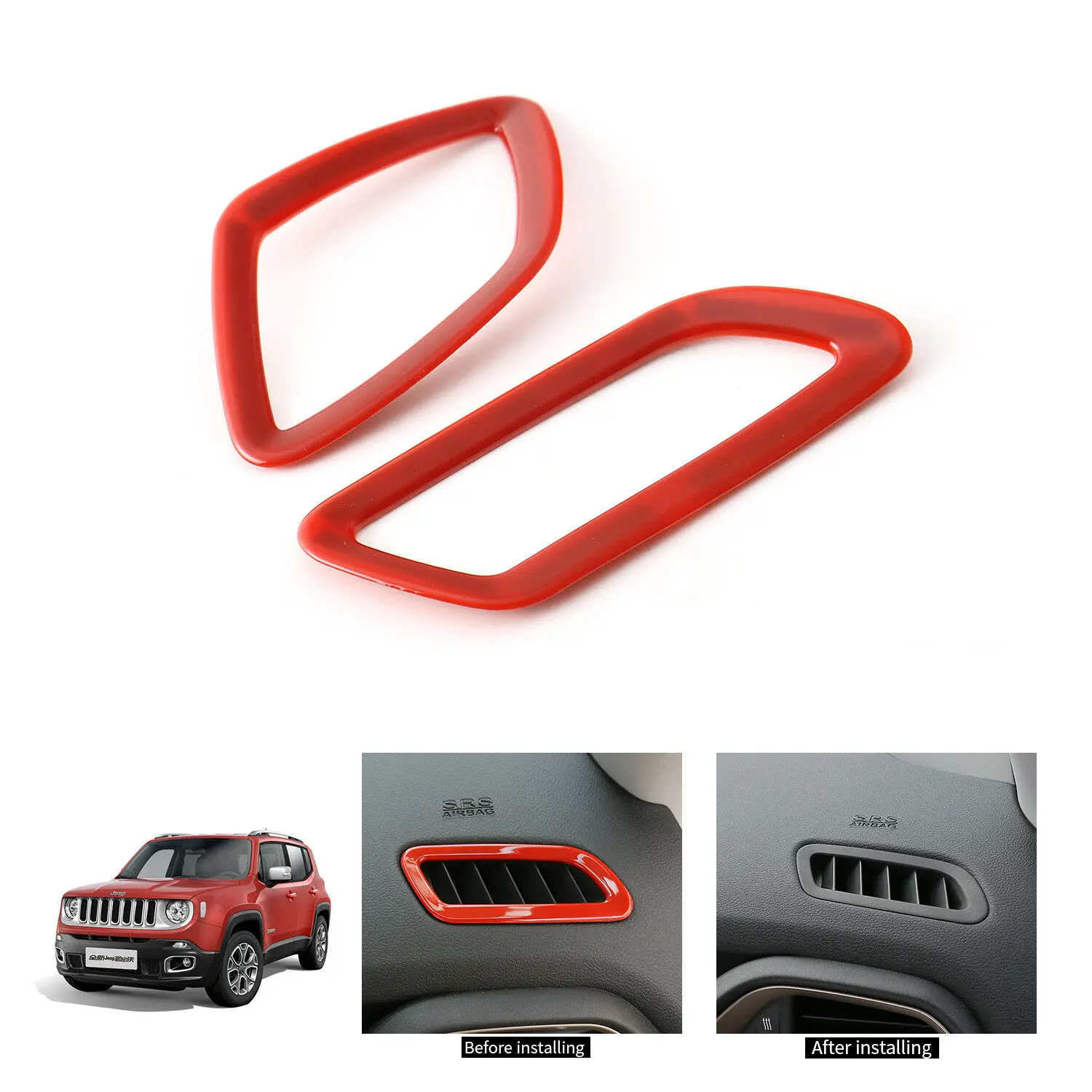 for 2014+ for Jeep Renegade Front Upper Air Condition Vent Outlet Cover Trim Pair
for 2014+ for Jeep Renegade Front Upper Air Condition Vent Outlet Cover Trim Pair