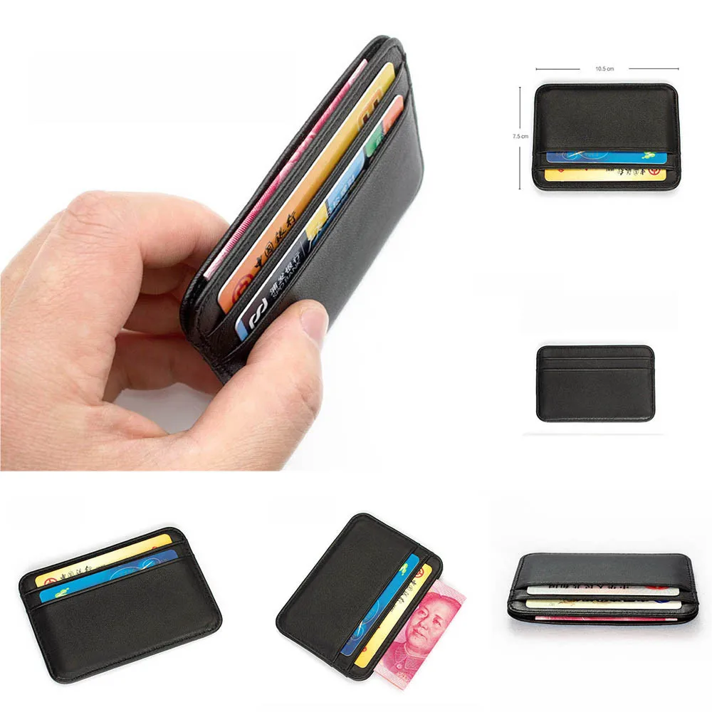 Black Soild Color Soft Cowhide Leather Credit Card Case ID Card Holder Small Coin Purse Man Slim 3 Slots Card Holder 1Pc
Black Soild Color Soft Cowhide Leather Credit Card Case ID Card Holder Small Coin Purse Man Slim 3 Slots Card Holder 1Pc