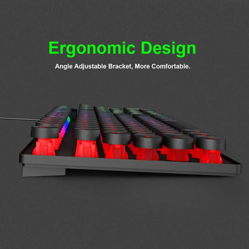 IMICE AK-800 Mechanical Keyboard USB Wired Feeling 104 Keys RGB luminescent Game Silicone Keypads for Computer Laptop PC Desktop
IMICE AK-800 Mechanical Keyboard USB Wired Feeling 104 Keys RGB luminescent Game Silicone Keypads for Computer Laptop PC Desktop
